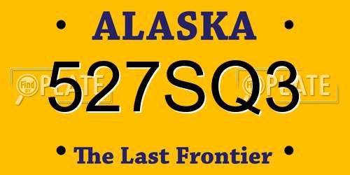 527SQ3 Alaska License Plate