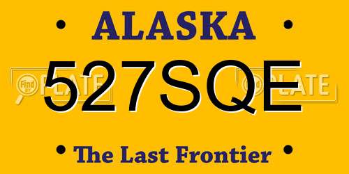 527SQE Alaska License Plate