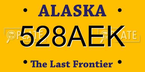 528AEK Alaska License Plate