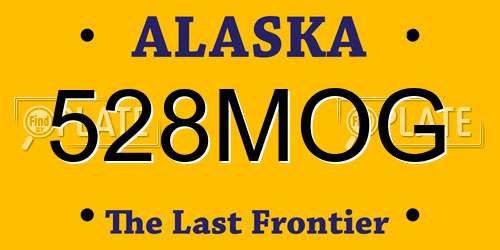 528MOG Alaska License Plate