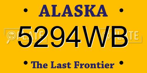 5294WB Alaska License Plate