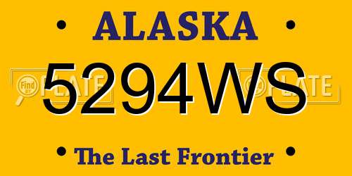 5294WS Alaska License Plate