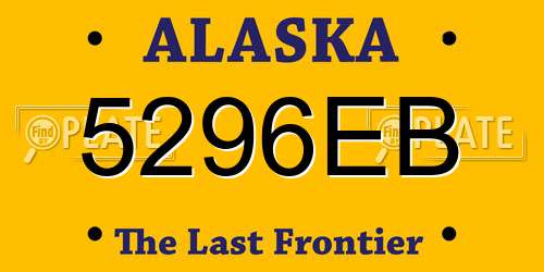 5296EB Alaska License Plate