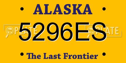 5296ES Alaska License Plate