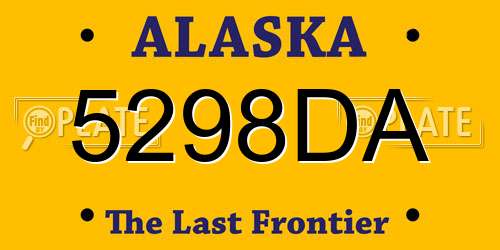 5298DA Alaska License Plate