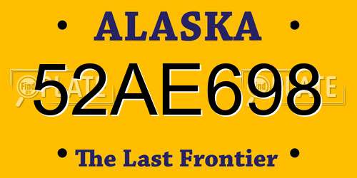 52AE698 Alaska License Plate