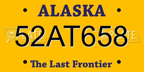 52AT658 Alaska License Plate