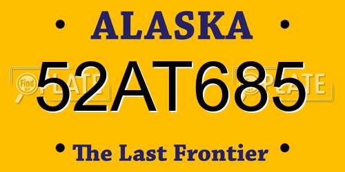 52AT685 Alaska License Plate