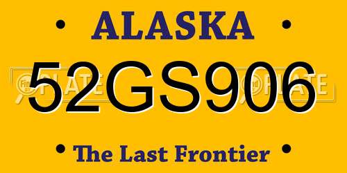52GS906 Alaska License Plate
