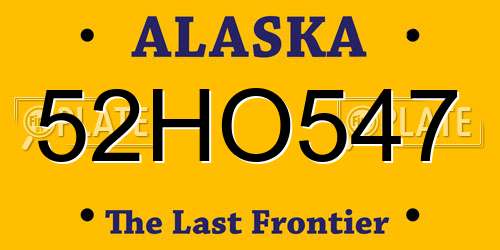 52HO547 Alaska License Plate