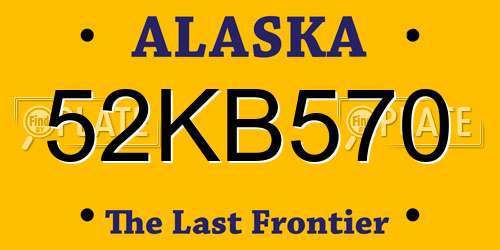 52KB570 Alaska License Plate