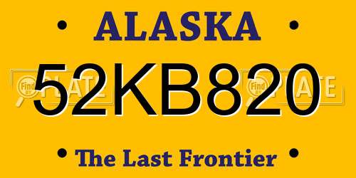 52KB820 Alaska License Plate