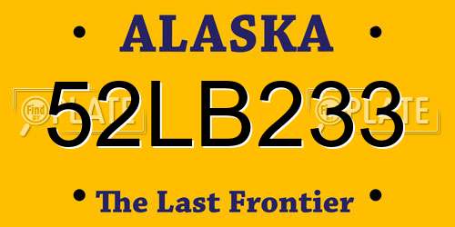 52LB233 Alaska License Plate