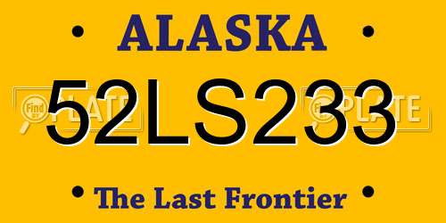 52LS233 Alaska License Plate
