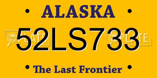 52LS733 Alaska License Plate