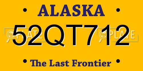 52QT712 Alaska License Plate
