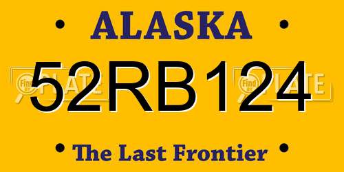 52RB124 Alaska License Plate