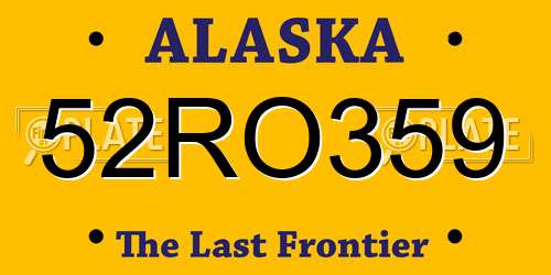 52RO359 Alaska License Plate