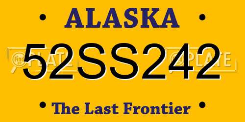 52SS242 Alaska License Plate