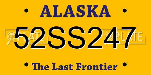 52SS247 Alaska License Plate