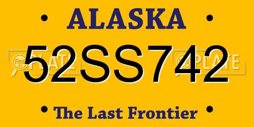 52SS742 Alaska License Plate