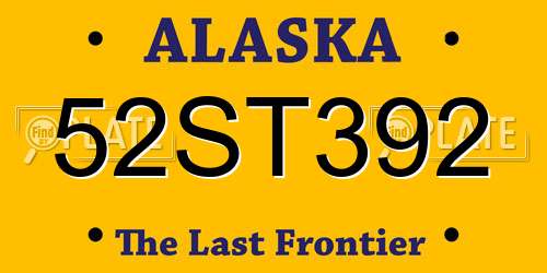 52ST392 Alaska License Plate