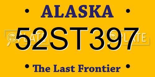 52ST397 Alaska License Plate