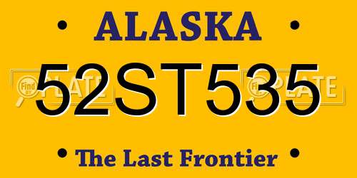52ST535 Alaska License Plate