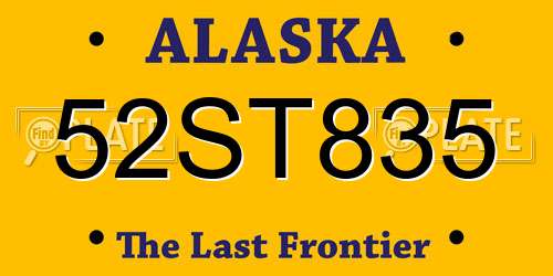 52ST835 Alaska License Plate