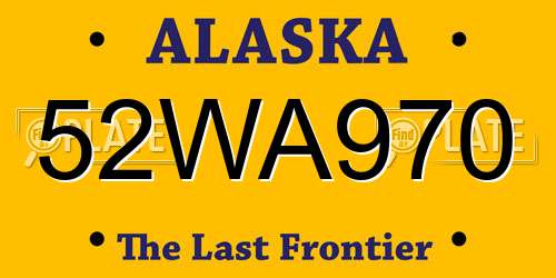 52WA970 Alaska License Plate