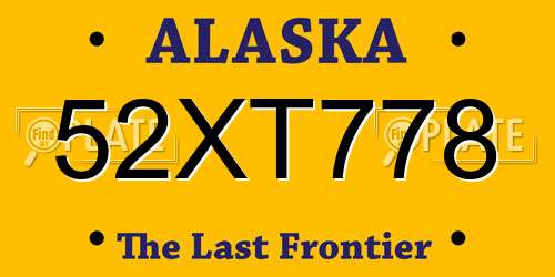 52XT778 Alaska License Plate