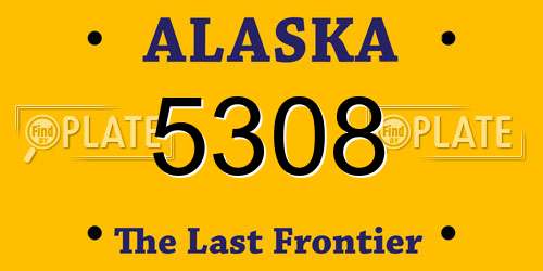 5308 Alaska License Plate