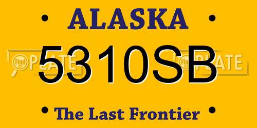 5310SB Alaska License Plate