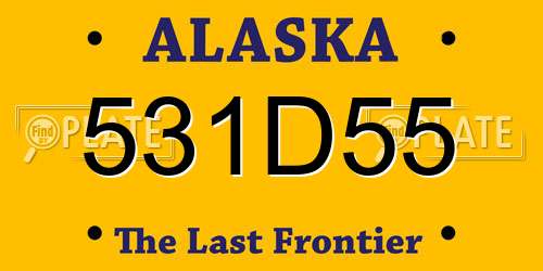 531D55 Alaska License Plate