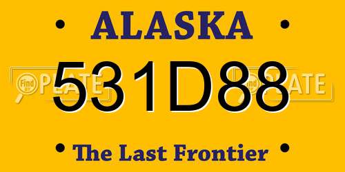 531D88 Alaska License Plate