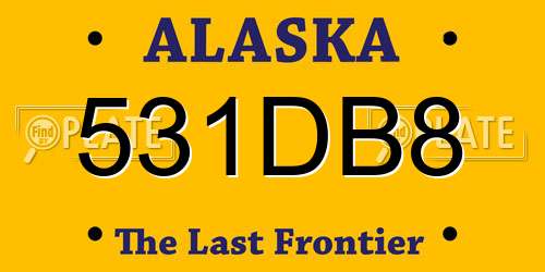 531DB8 Alaska License Plate
