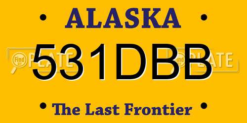 531DBB Alaska License Plate