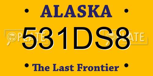 531DS8 Alaska License Plate