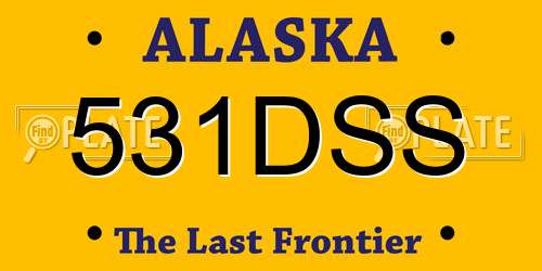 531DSS Alaska License Plate