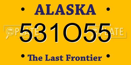 531O55 Alaska License Plate