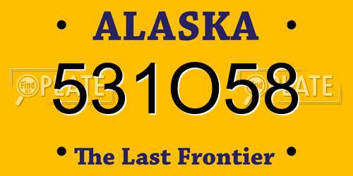 531O58 Alaska License Plate