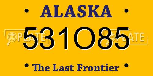 531O85 Alaska License Plate