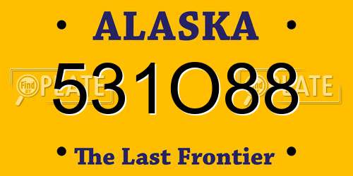 531O88 Alaska License Plate