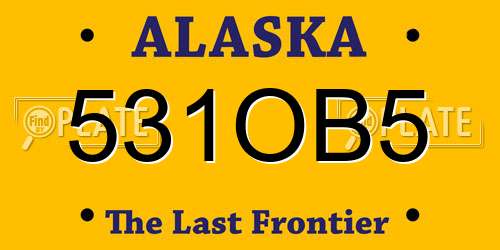 531OB5 Alaska License Plate
