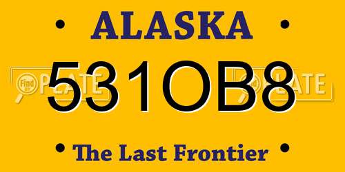 531OB8 Alaska License Plate