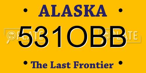 531OBB Alaska License Plate