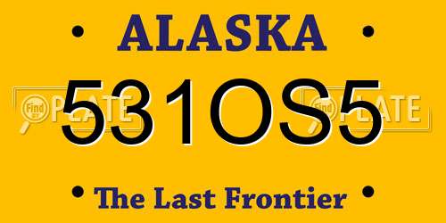 531OS5 Alaska License Plate
