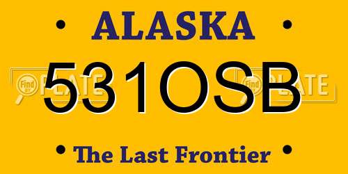 531OSB Alaska License Plate