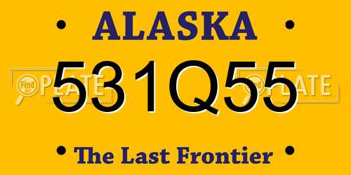 531Q55 Alaska License Plate
