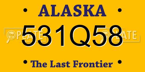 531Q58 Alaska License Plate